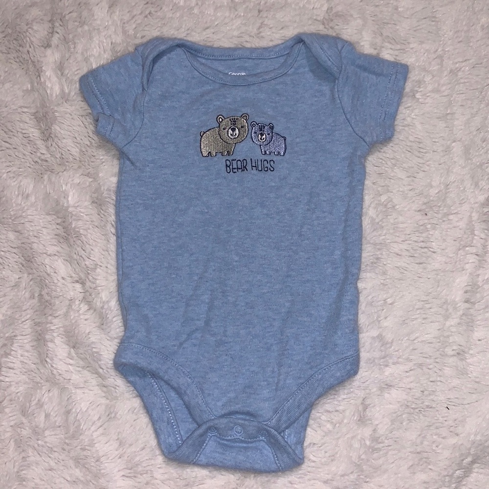 (3 for $10) George 0-3 month Bear hugs bodysuit baby boy clothing 100% cotton